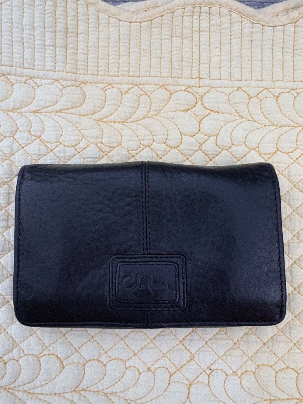 Cole Haan Black Leather Fold Wallet